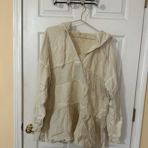 Free People Cream Hoodie